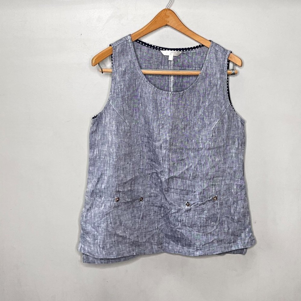 Kleen 100% Linen Gray-Blue‎ Tank- Size Small